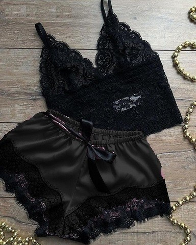 Conjunto Pijama Sexy Negro